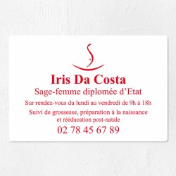 Plaque sage-femme économique en PVC gravoply 30x20cm