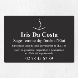 Plaque sage-femme économique en PVC gravoply 30x20cm