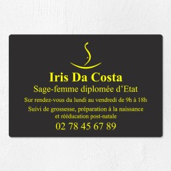 Plaque sage-femme économique en PVC gravoply 30x20cm