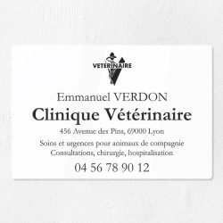 Plaque vétérinaire en plexiglas gravé 30x20cm