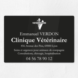 Plaque vétérinaire en plexiglas gravé 30x20cm