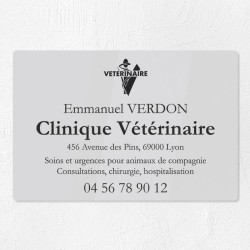 Plaque vétérinaire en plexiglas gravé 30x20cm