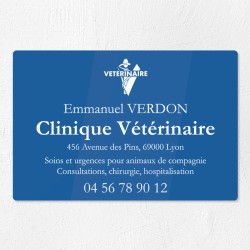 Plaque vétérinaire en plexiglas gravé 30x20cm