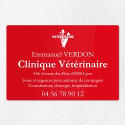 Plaque vétérinaire en plexiglas gravé 30x20cm
