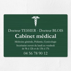 Plaque cabinet médical en aluminium 30x20cm