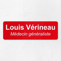 Plaque porte de cabinet médical en plexiglas gravé 15x5cm