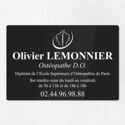 Plaque ostéopathe en plexiglas gravé 30x20cm