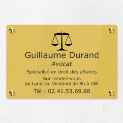 Plaque profesionnelle pour avocat en plexiglas 30x20cm