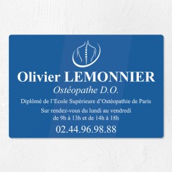 Plaque ostéopathe en plexiglas gravé 30x20cm