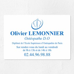 Plaque ostéopathe économique en PVC gravoply 30x20cm