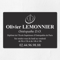 Plaque ostéopathe économique en PVC gravoply 30x20cm