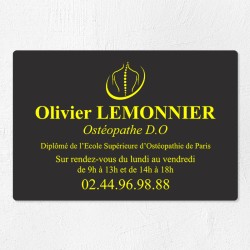 Plaque ostéopathe économique en PVC gravoply 30x20cm