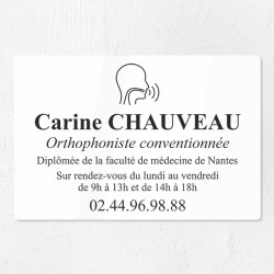 Plaque orthophoniste en plexiglas gravé 30x20cm