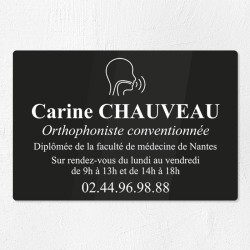 Plaque orthophoniste en plexiglas gravé 30x20cm
