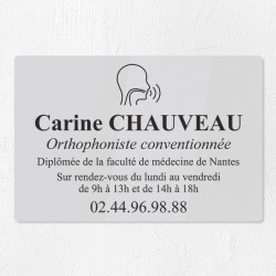 Plaque orthophoniste en plexiglas gravé 30x20cm