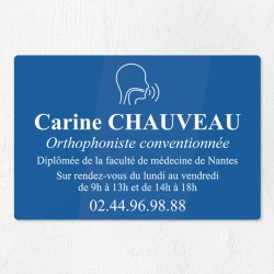 Plaque orthophoniste en plexiglas gravé 30x20cm