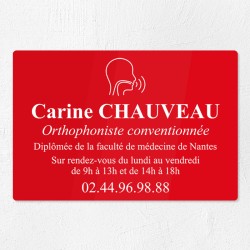 Plaque orthophoniste en plexiglas gravé 30x20cm