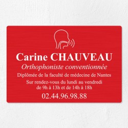 Plaque orthophoniste en aluminium 30x20cm