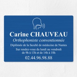Plaque orthophoniste en aluminium 30x20cm