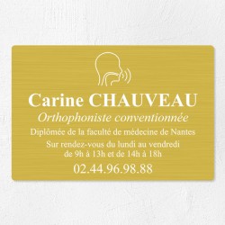 Plaque orthophoniste en aluminium 30x20cm
