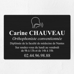 Plaque orthophoniste en aluminium 30x20cm