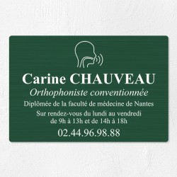 Plaque orthophoniste en aluminium 30x20cm
