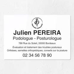 Plaque podologue en plexiglas gravé 30x20cm