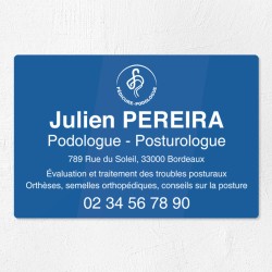 Plaque podologue en plexiglas gravé 30x20cm