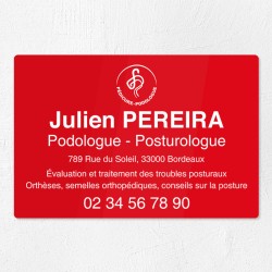 Plaque podologue en plexiglas gravé 30x20cm