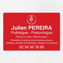 Plaque podologue en aluminium 30x20cm