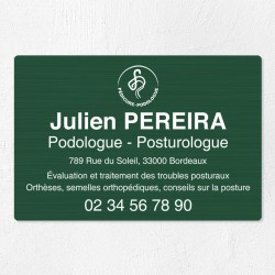 Plaque podologue en aluminium 30x20cm