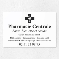 Plaque pharmacie en plexiglas gravé 30x20cm