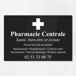 Plaque pharmacie en plexiglas gravé 30x20cm