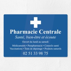 Plaque pharmacie en plexiglas gravé 30x20cm