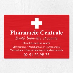 Plaque pharmacie en aluminium 30x20cm