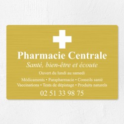 Plaque pharmacie en aluminium 30x20cm