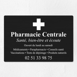 Plaque pharmacie en aluminium 30x20cm