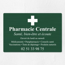 Plaque pharmacie en aluminium 30x20cm