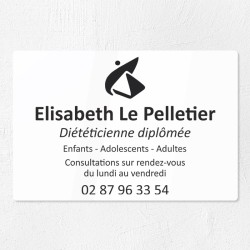 Plaque diététicienne en plexiglas gravé 30x20cm