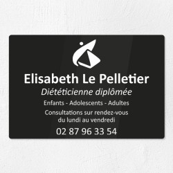 Plaque diététicienne en plexiglas gravé 30x20cm