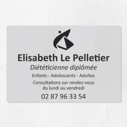 Plaque diététicienne en plexiglas gravé 30x20cm