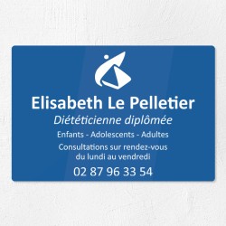 Plaque diététicienne en plexiglas gravé 30x20cm