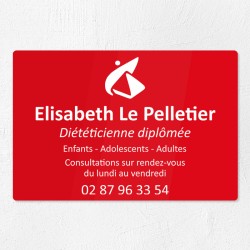 Plaque diététicienne en plexiglas gravé 30x20cm