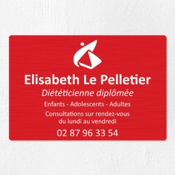 Plaque diététicien en aluminium 30x20cm