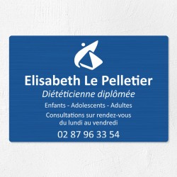 Plaque diététicien en aluminium 30x20cm