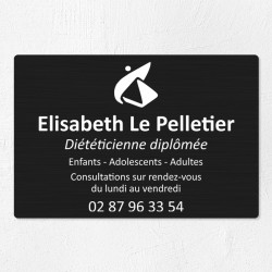 Plaque diététicien en aluminium 30x20cm