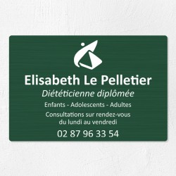 Plaque diététicien en aluminium 30x20cm