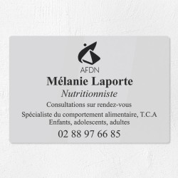 Plaque nutritionniste en plexiglas gravé 30x20cm