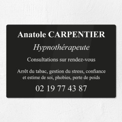 Plaque hypnothérapeute en plexiglas gravé 30x20cm