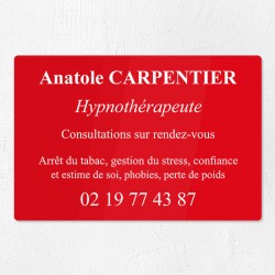 Plaque hypnothérapeute en plexiglas gravé 30x20cm